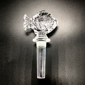 Mikasa Handmade Crystal Fish Wine Bottle Stopper/ Cork. 5” Long.